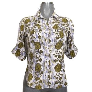 Dkny jeans roll sleeves women's western shirt sz S